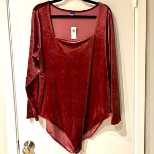 old navy | 3xl | square neck | metallic velvety | long sleeve bodysuit | NWT